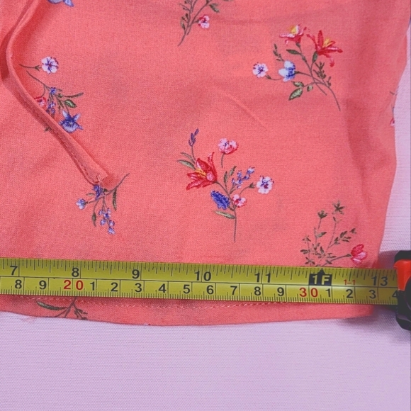 Floral Puff Sleeve Top - Coral - Picture 11 of 13